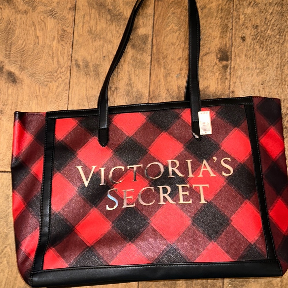 Plaid Leather Victorias Secret Tote bag